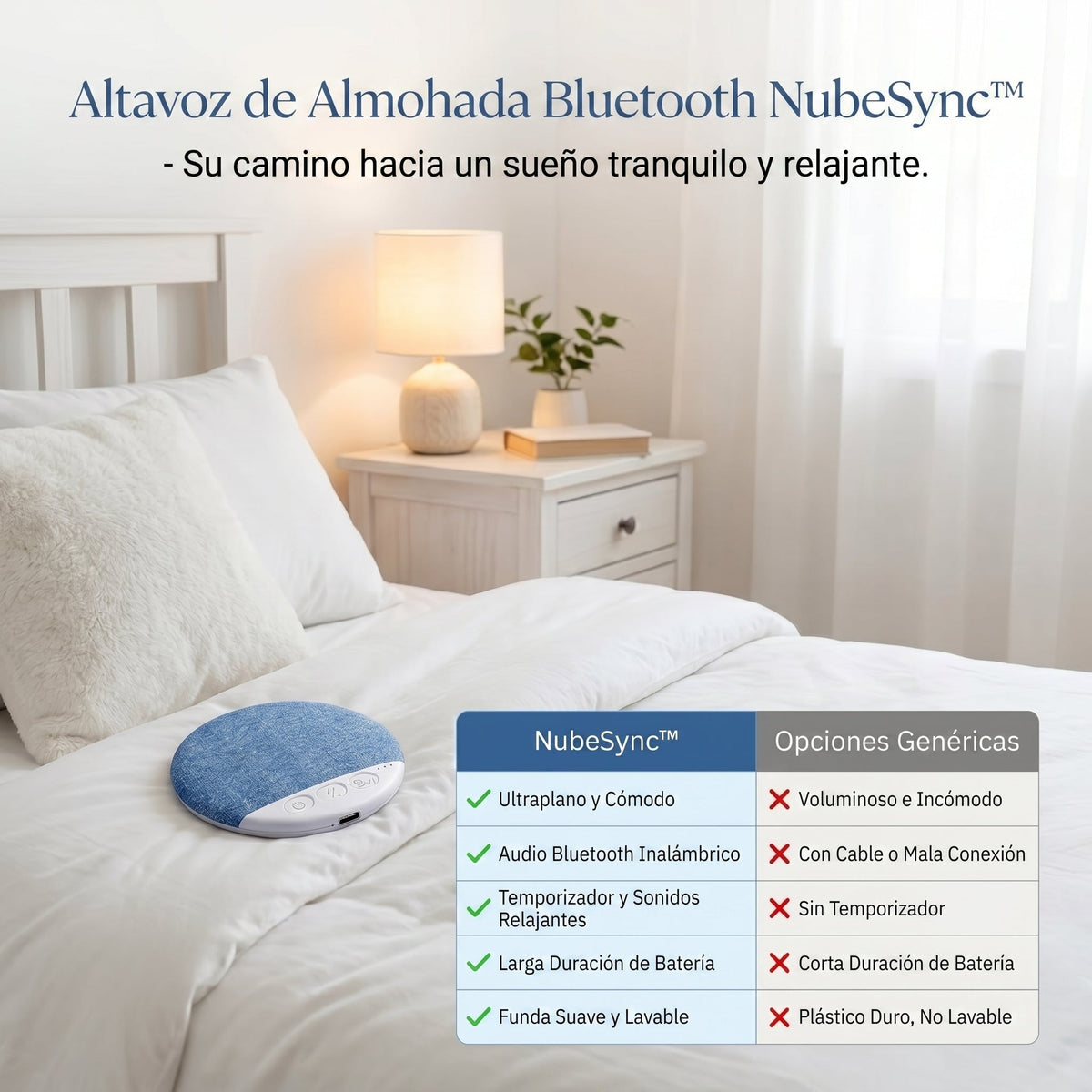 NubeSync™ altavoz de almohada potente