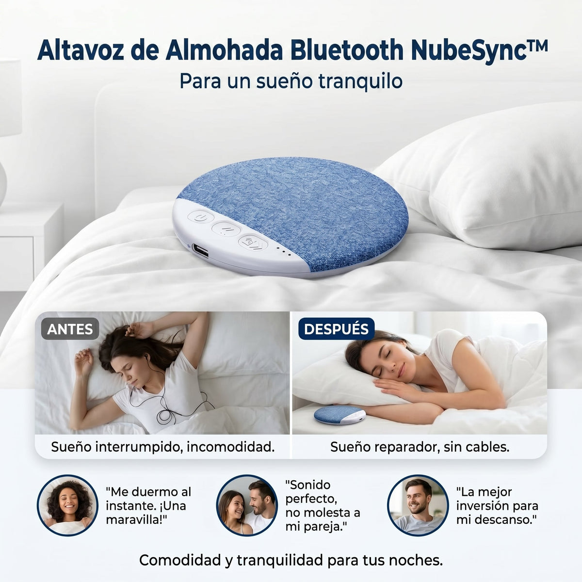 NubeSync™ altavoz de almohada potente
