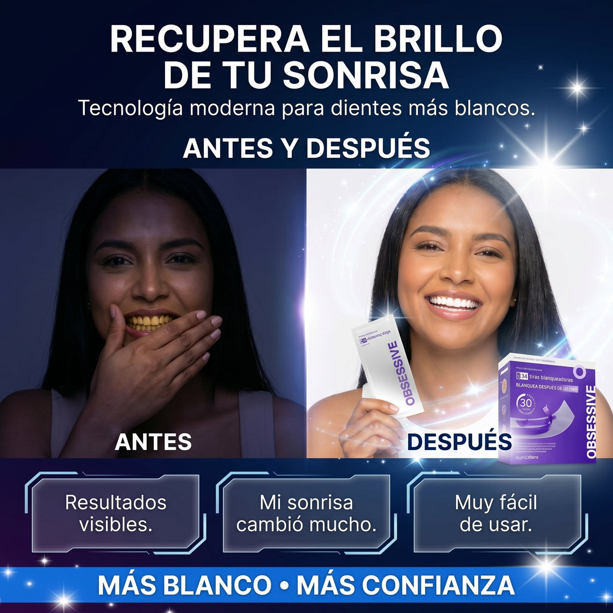 OBSESSIVE™  30 Tiras Blanqueadoras +5 de regalo
