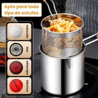 Olla freidora de 1,2L en acero inoxidable 304 alemán, compatible con cocinas de vitrocerámica e inducción 2