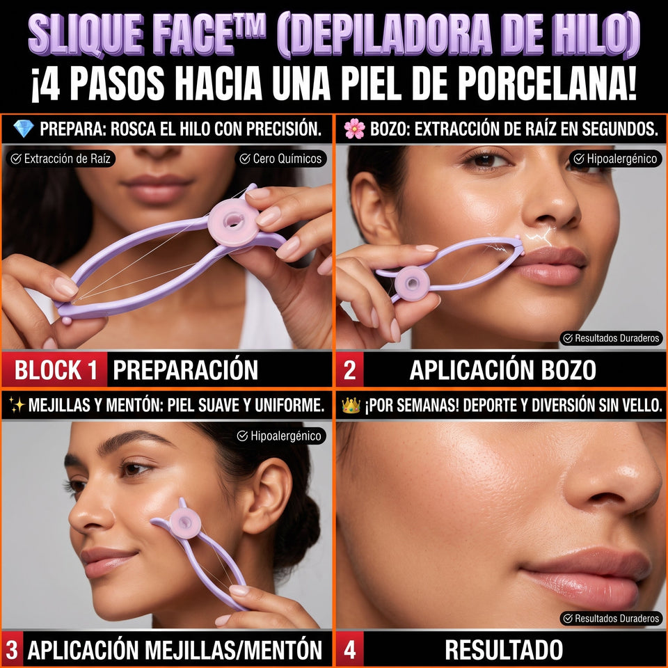 SLIQUE FACE™ Depiladora Facial Manual por Hilo 3