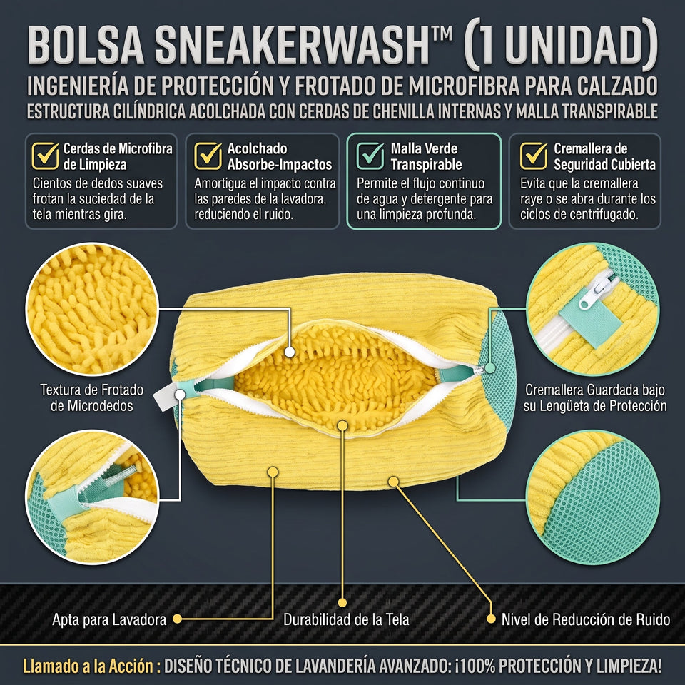 SNEAKERWASH™ Bolsa Cilíndrica para Lavar Zapatos en Lavadora 2