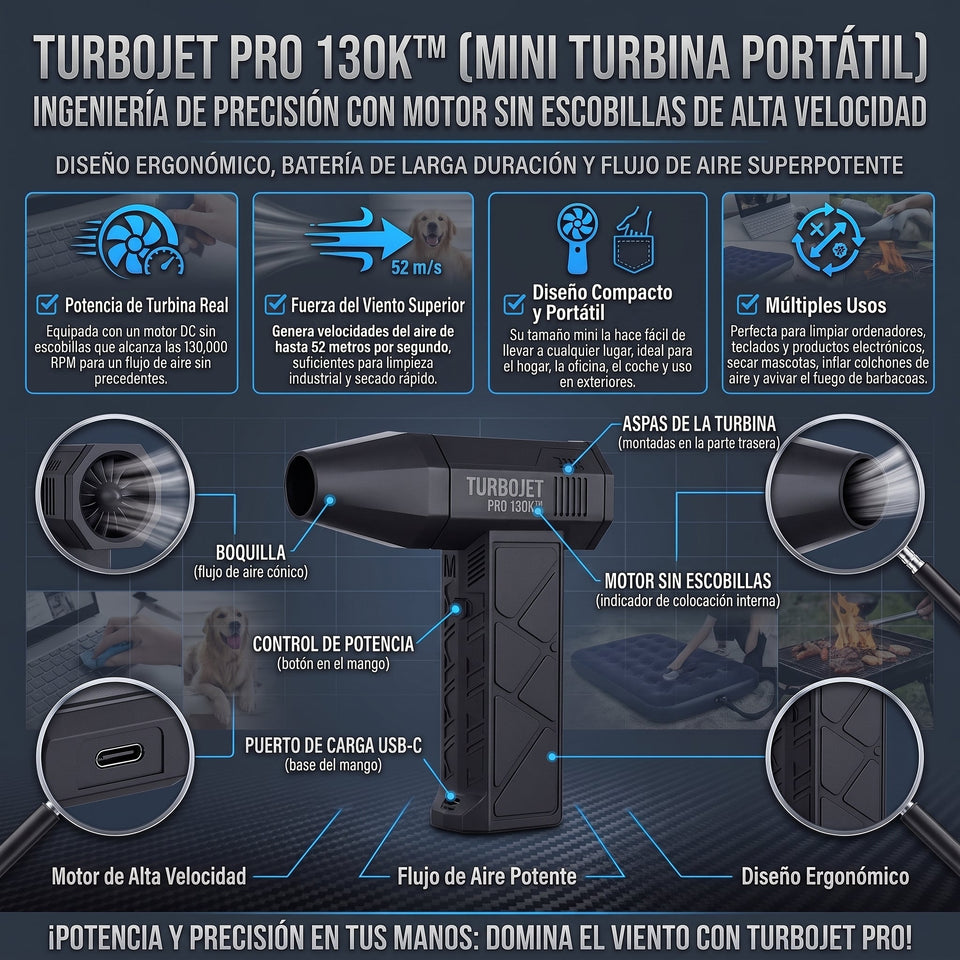 TurboJet Pro Mini Ventilador Turbo Jet Super Poderoso 2