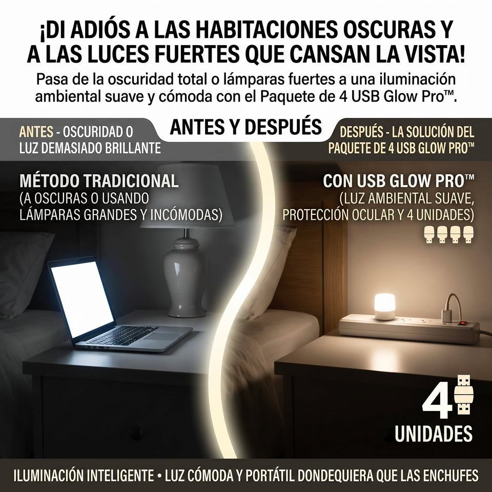 USB GLOW™ Lámparas LED USB de Luz Nocturna SET 4 1