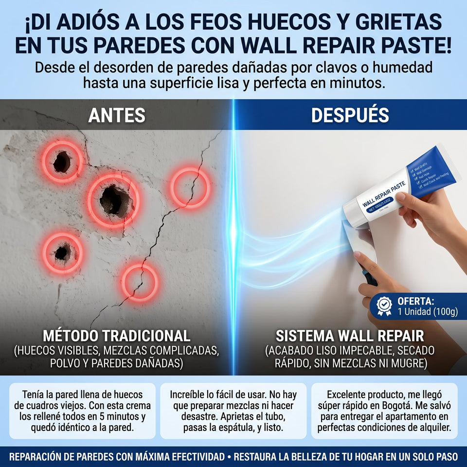 WALL REPAIR™ Pasta Reparadora de Paredes Tubo de 100g 1