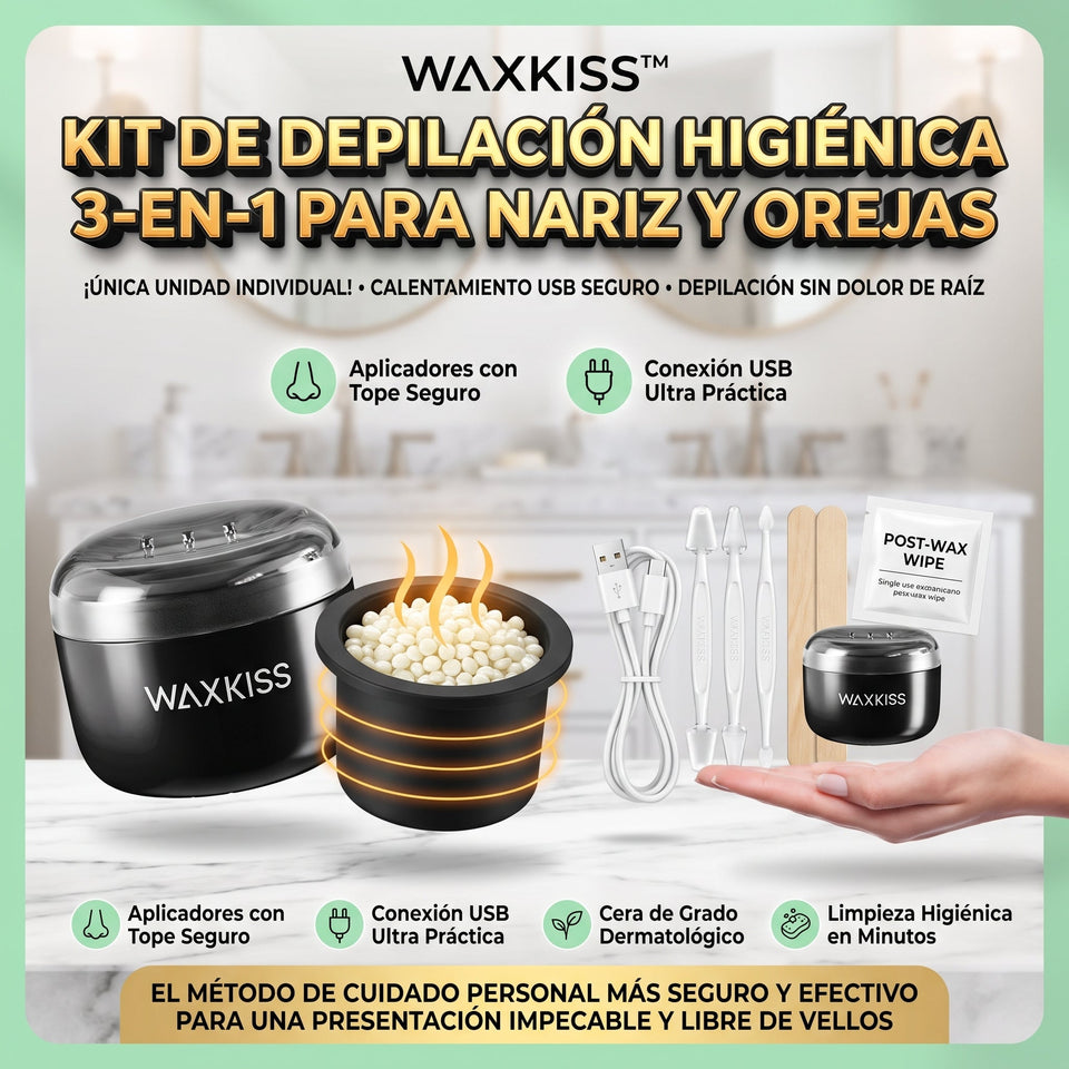 WAXKISS™ Calentador de Cera 3-en-1 para Nariz, Orejas y Cejas 3