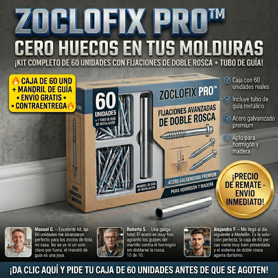 ZOCLOFIX PRO™ Clavos De Fijacion Doble x 60 unds