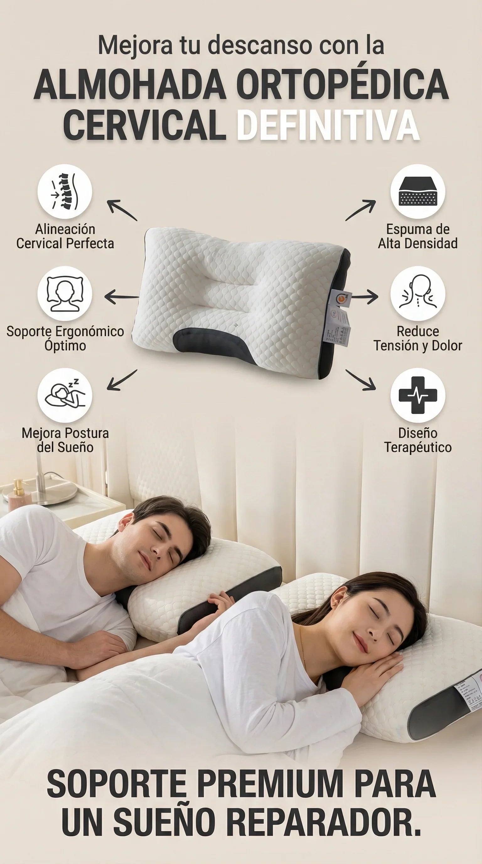 SleepConfort Almohada Ortopedica