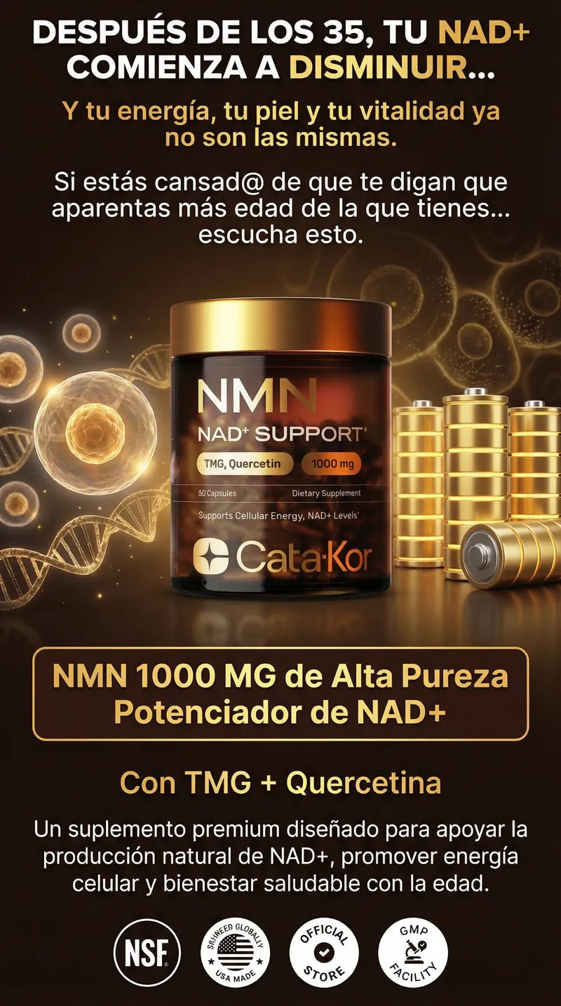 NMN 1000 MG Rejuvenecimiento Celular con TMG + Quercetina