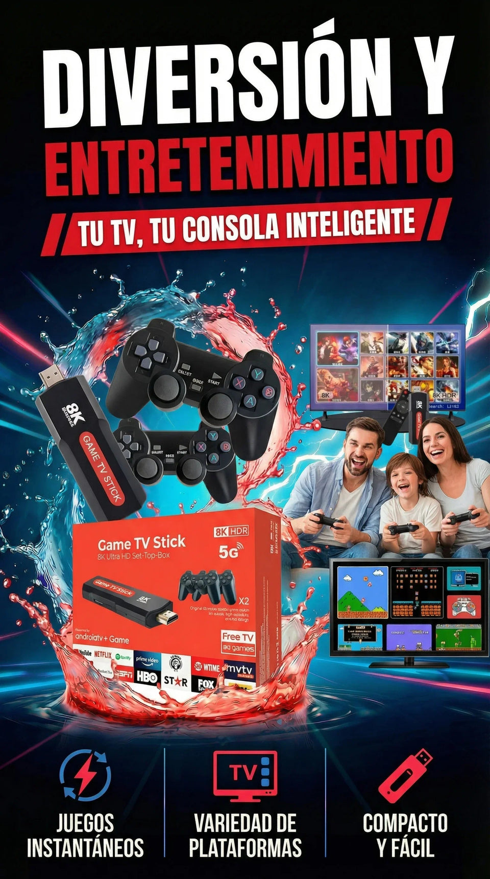 Game TV Stick: Smart TV y Consola 1